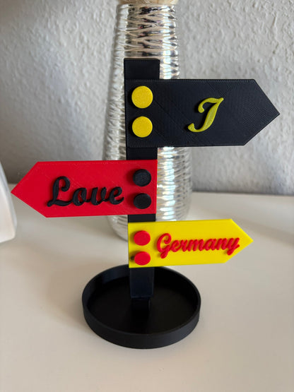 I Love Germany – 3D-Deko Wegweiser | Handgefertigt | PP3D-Design