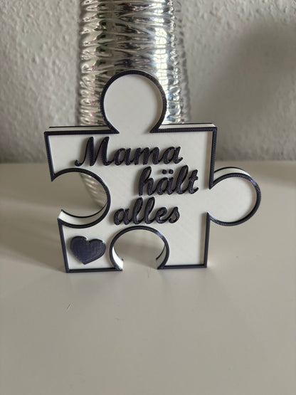 Puzzle-Aufsteller „Mama hält alles zusammen“ ❤️