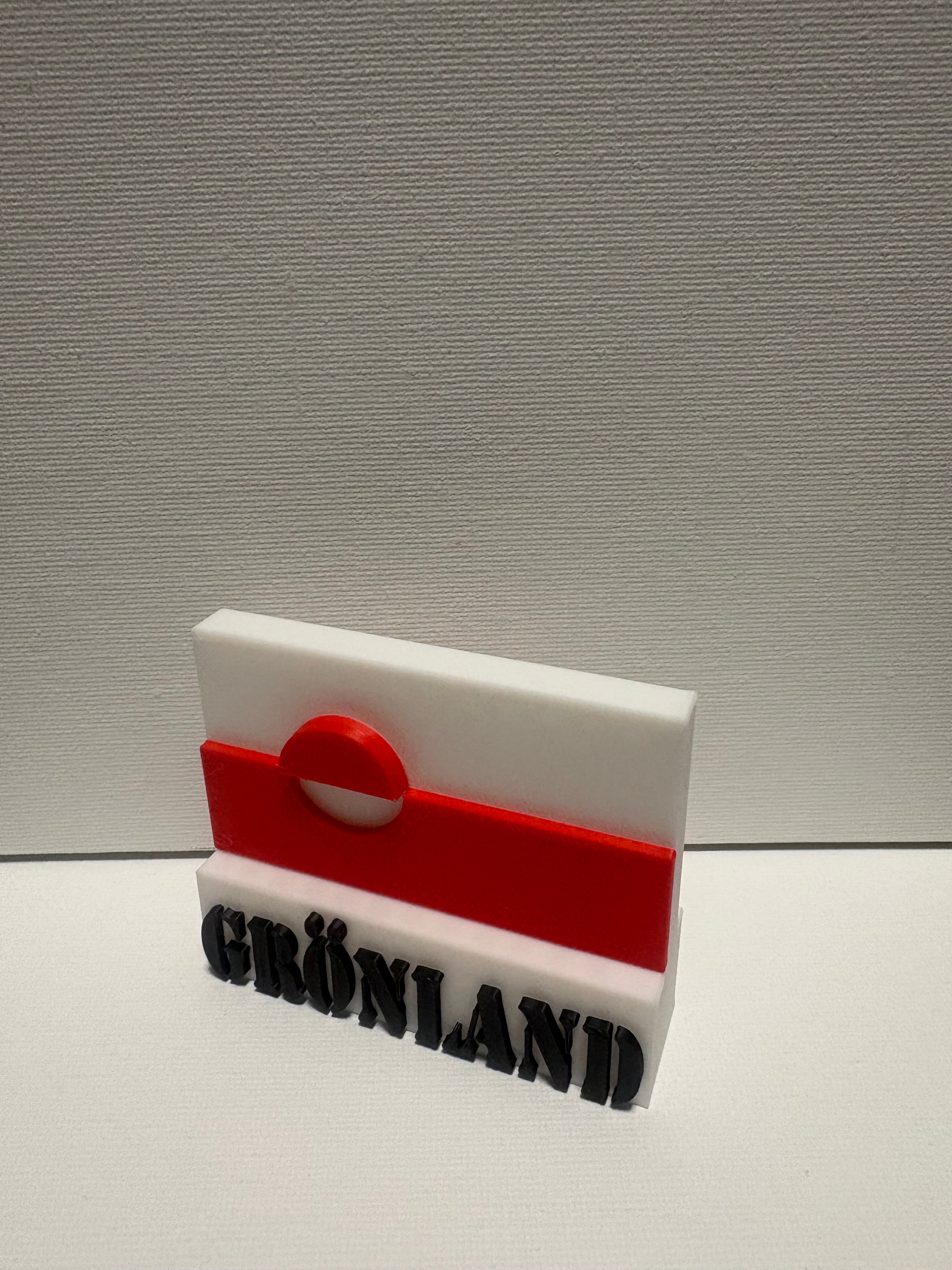 🇬🇱 3D-Design „Grönland Flagge“ – Modernes Statement für Zuhause