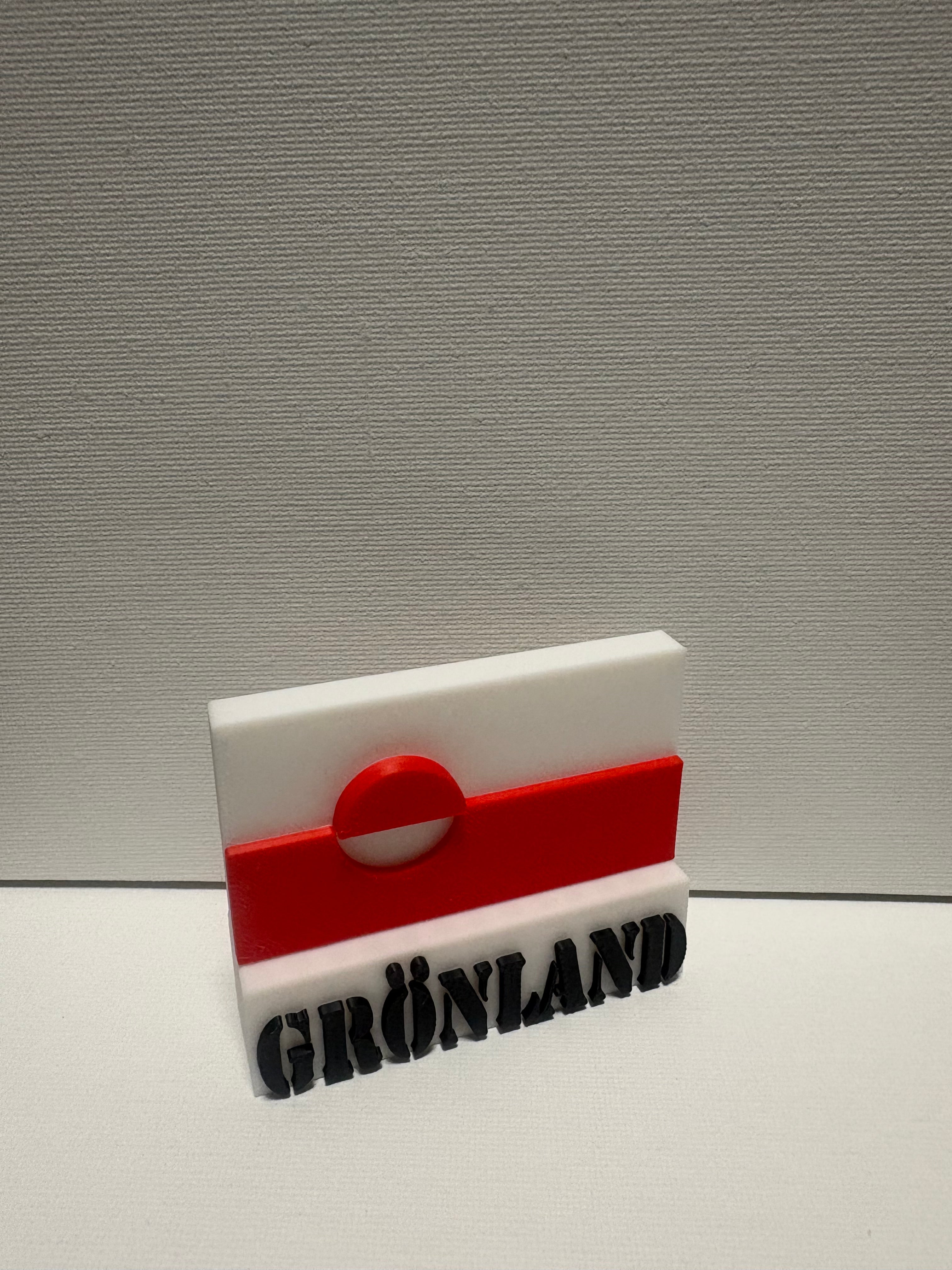 🇬🇱 3D-Design „Grönland Flagge“ – Modernes Statement für Zuhause