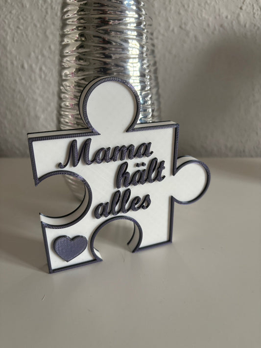 Puzzle-Aufsteller „Mama hält alles zusammen“ ❤️