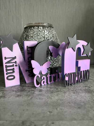 🦋 Personalisierter Buchstabe mit Schmetterlingen – Wunschname