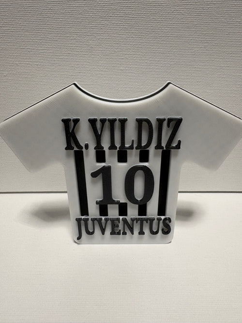 3D-gedrucktes Fußball-Trikot – Kenan Yıldız Nr. 10 (Juventus Edition)