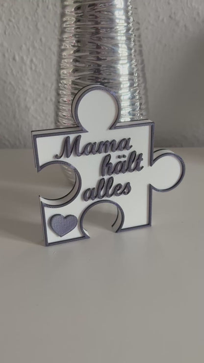 Puzzle-Aufsteller „Mama hält alles zusammen“ ❤️