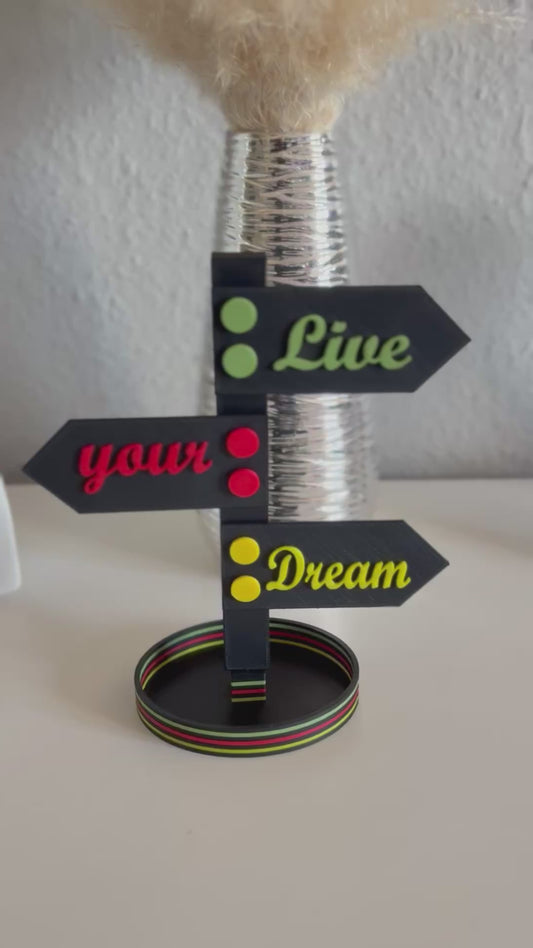 Live your Dream“ – Inspirierende 3D-Deko mit Stil