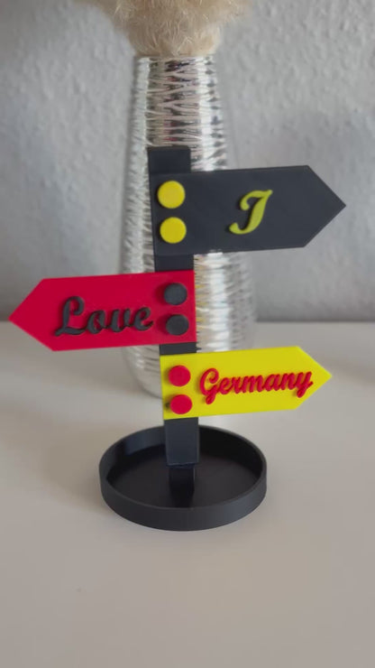 I Love Germany – 3D-Deko Wegweiser | Handgefertigt | PP3D-Design